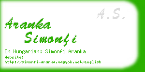 aranka simonfi business card